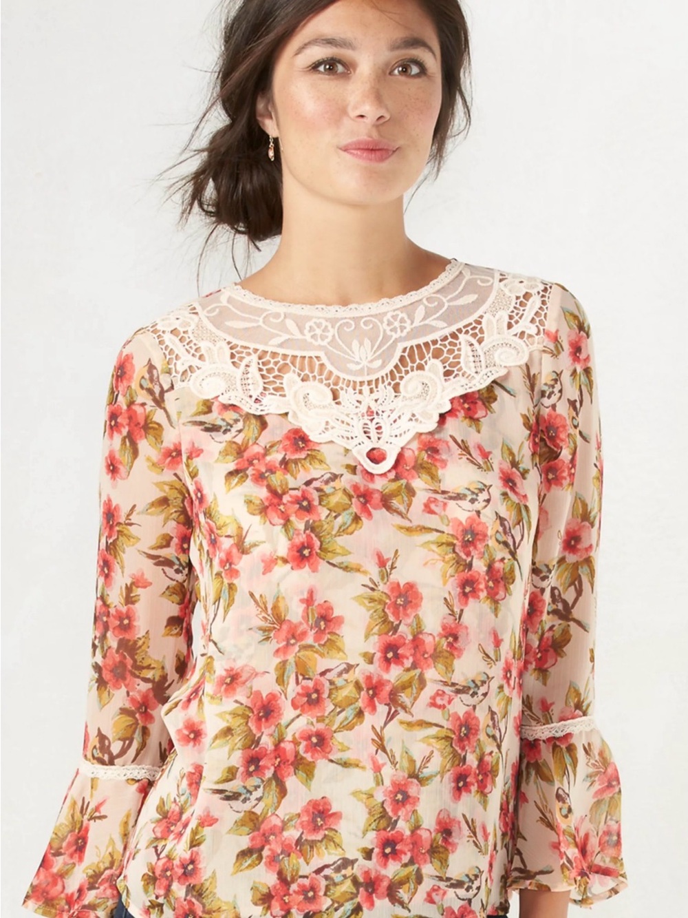 Disney LC Lauren Conrad Snow White Lace Peasant Top